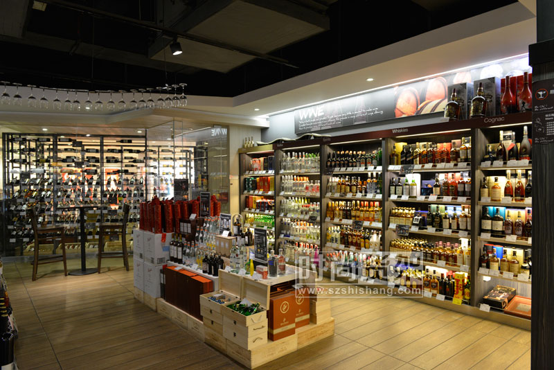 超市貨架_紅酒展示堆頭