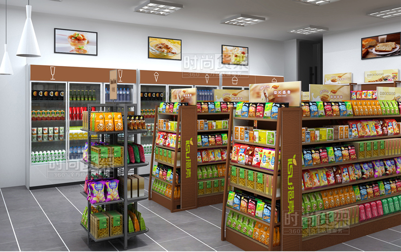 便利店貨架陳列設計效果圖