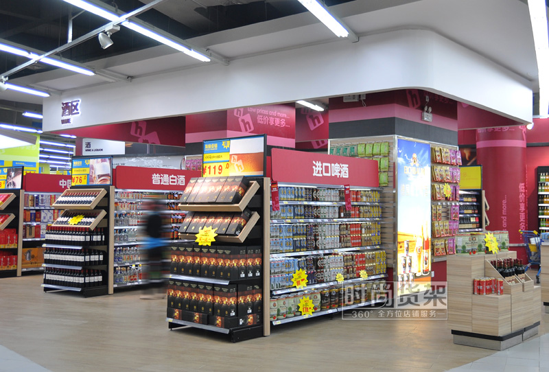 超市貨架_雙面酒水貨架