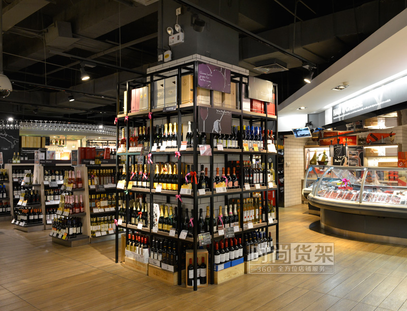 超市貨架_鋼制紅酒貨架